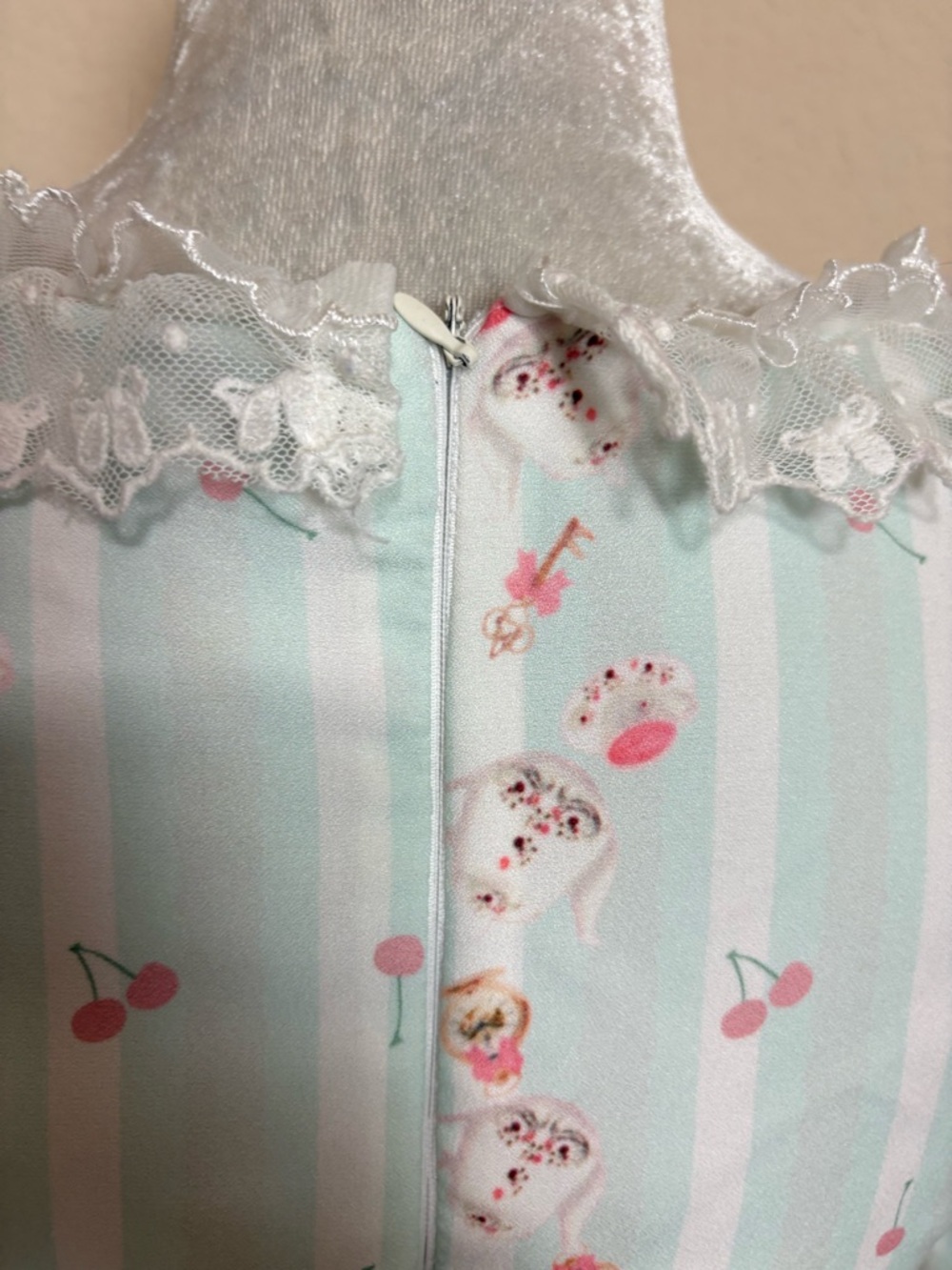 Sweet Lolita Pastel Bunny Cake Lace Mini Dress Kawaii Harajuku Coquette Small - Picture 10 of 10